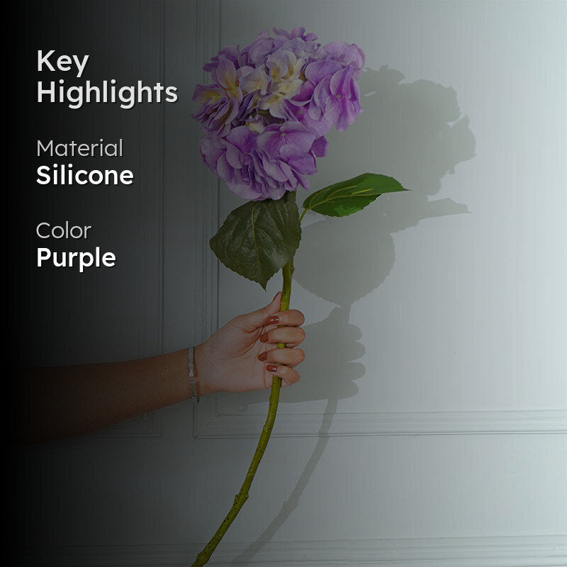 Faux Autumn Hydrangea Flower Stick (Purple) - 25 CM media 2