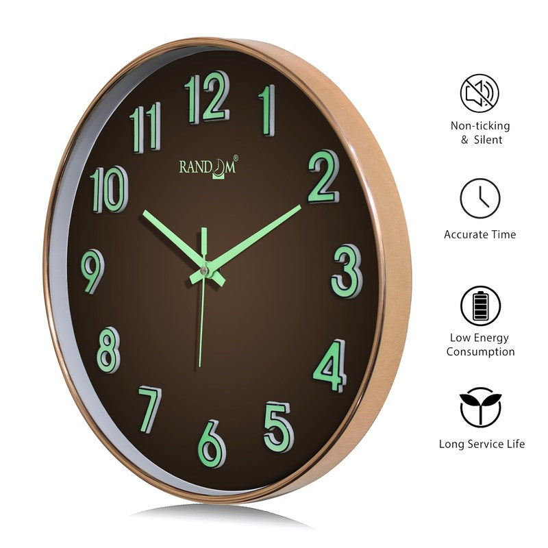 Elvric Round Modern Plastic Wall Clock - Brown media 7