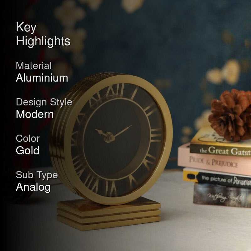 Severine Table Clock - Gold media 2