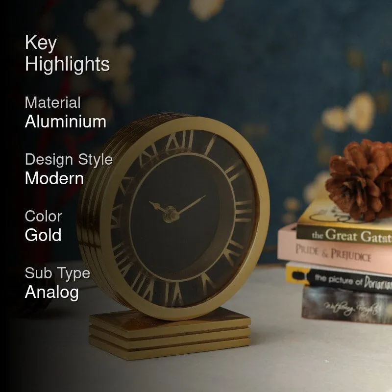 Severine Table Clock - Gold media 2