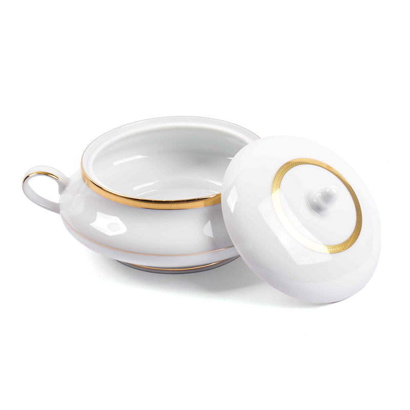 Vienna 24k Gold Brushed Porcelain Dinner Set (Gold) - 41 Piece Set media 7