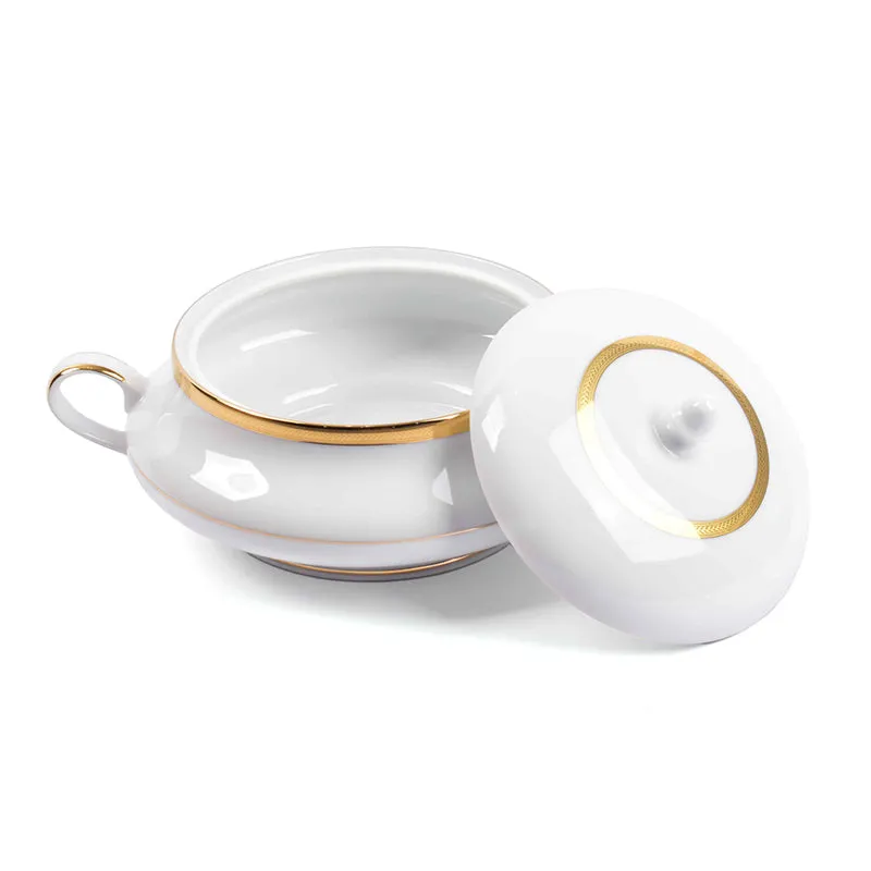 Vienna 24k Gold Brushed Porcelain Dinner Set (Gold) - 41 Piece Set media 7