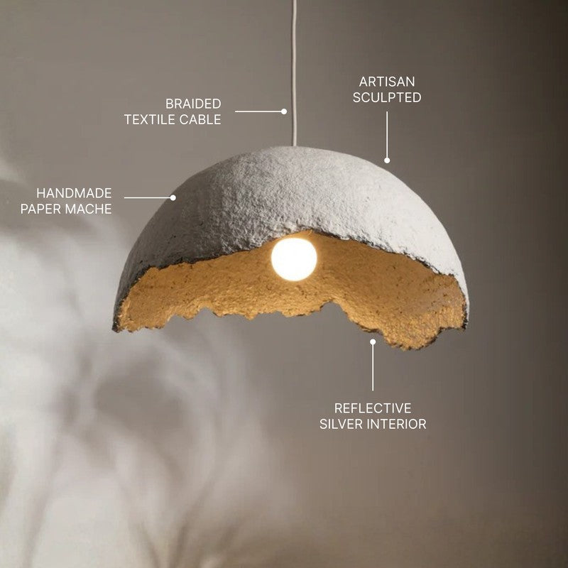 Fig Living Terra Mache Ceiling Lamp - White image 9