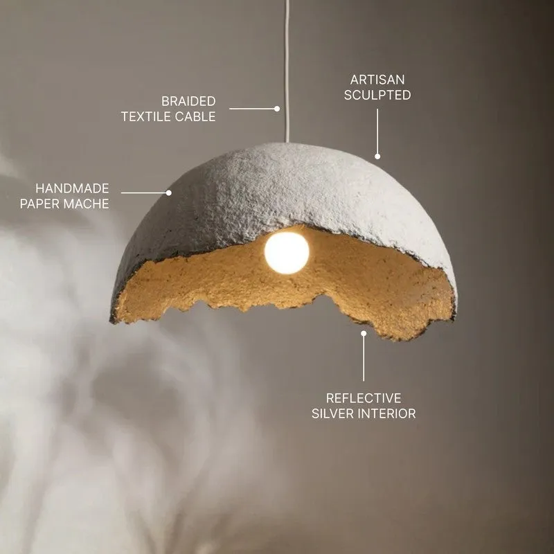 Fig Living Terra Mache Ceiling Lamp - White media 9