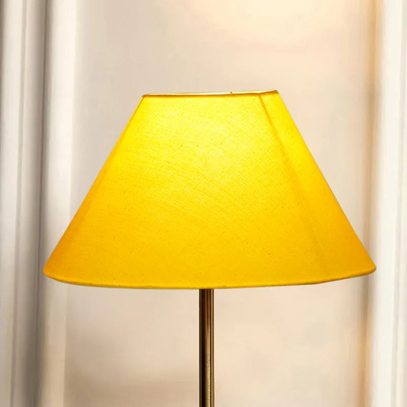 Glow Mesa Cotton & Metal Table Lamp (Empire) - Yellow,Gold media 3