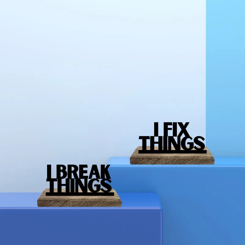 Breaker & Fixer Typography Showpiece - Set Of Two media 1
