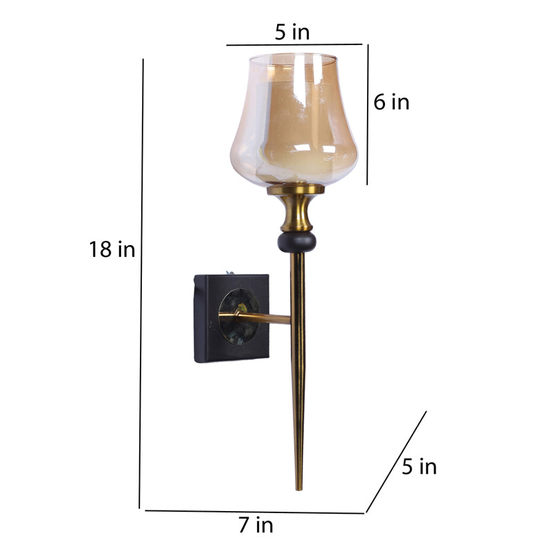 Alankrita Iron & Glass Wall Lamp media 9