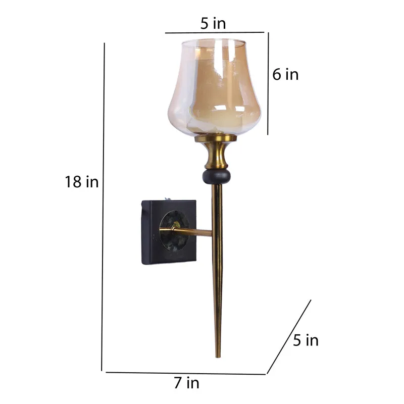 Alankrita Iron & Glass Wall Lamp media 9