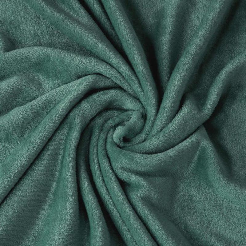Sarva Solid Cotton Flannel Bedsheet (Dark Green) - 190 GSM media 5