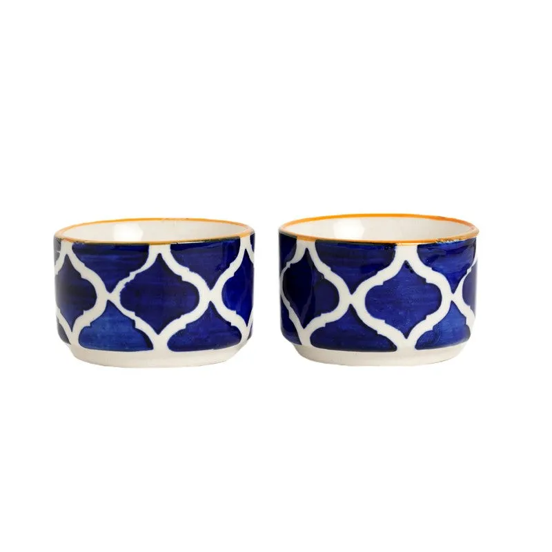 Servique Ceramic Dip Bowls (Blue,Yellow,40 mL Each) - Set Of Two media 4