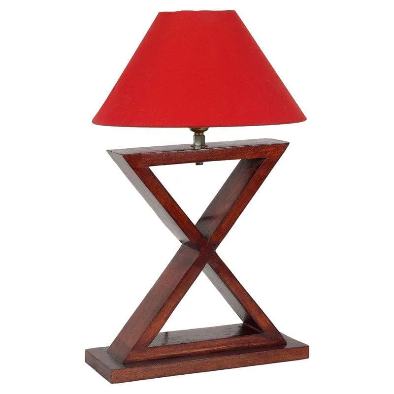 Rosu Mijori Fabric Table Lamp - Red,Brown media 4
