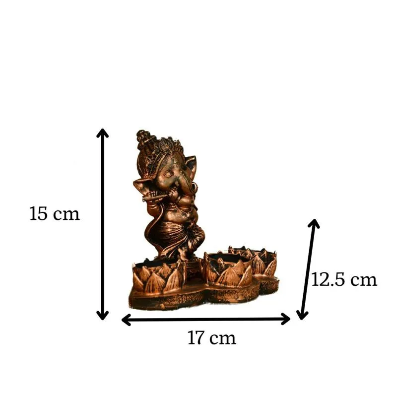 Little Copper Ganesha Tealight Candle Holder media 8