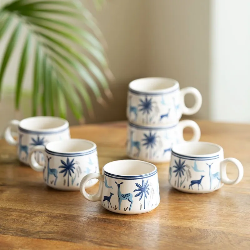 Cerva Ceramic Tea Cup (150 mL Each) -  Set of Six media 1