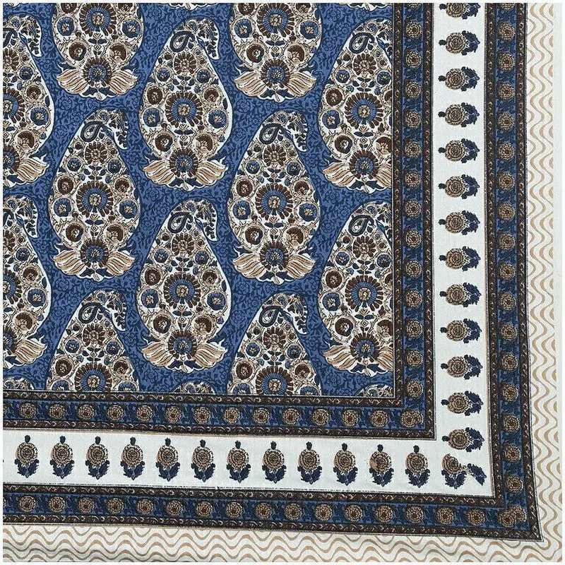 Floray Cotton Bedsheet (Blue,White) - 240 TC media 7
