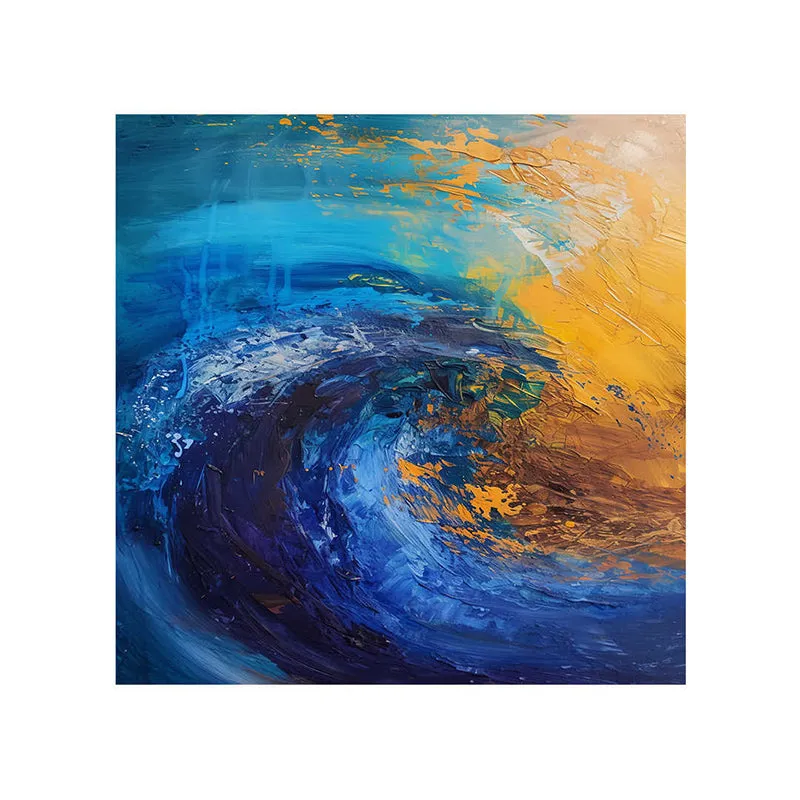 Seismic Sea Wave Wall Painting media 5
