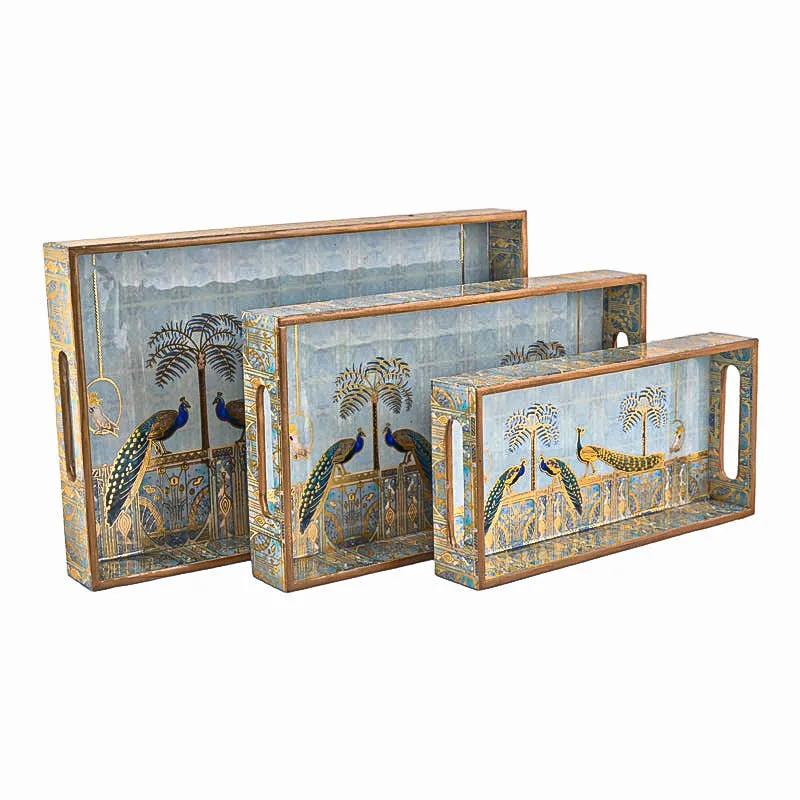 Chitramayi Wood Serving Tray - Set Of Three media 7