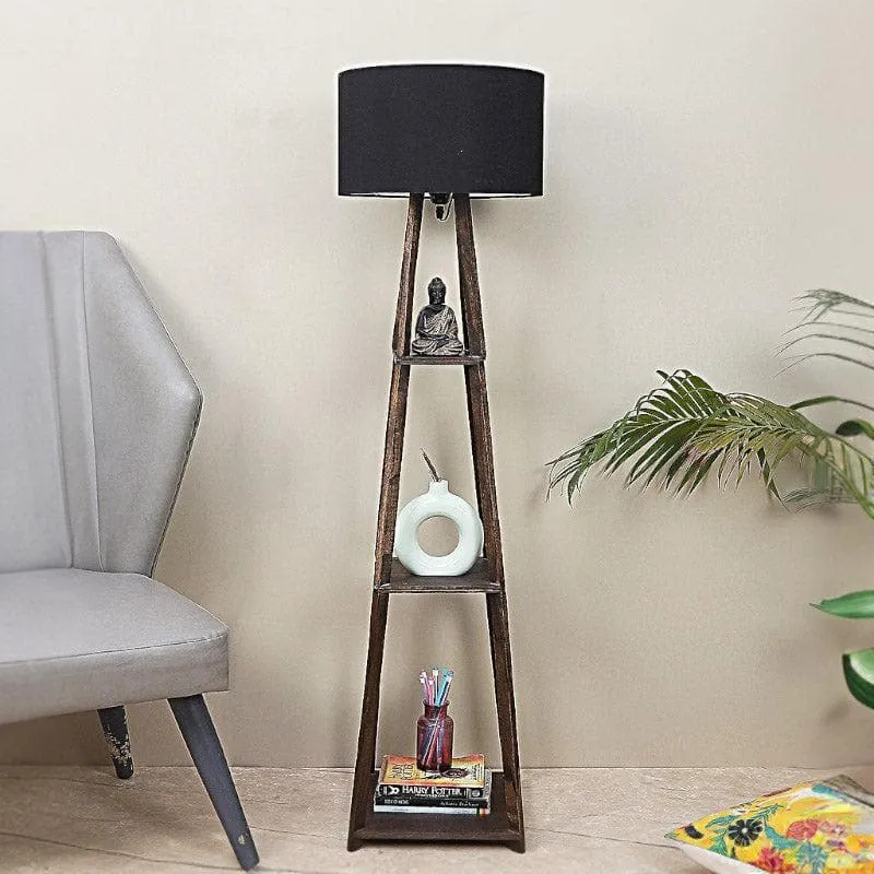 Seasa Wistera Floor With Shelf Lamp With Shelf - Black media 3