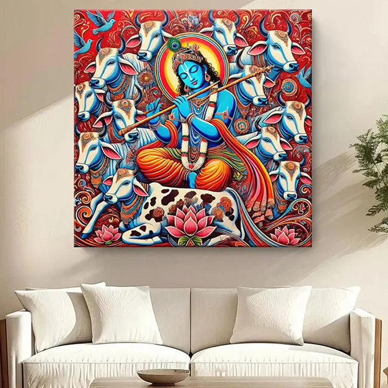 Lord Krishna Wall Painting media 1