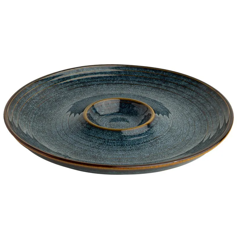 Midnight Reef Ceramic Chip n Dip Platter - Blue media 4