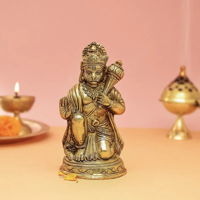 Lord Hanuman Divine Brass Idol media 3