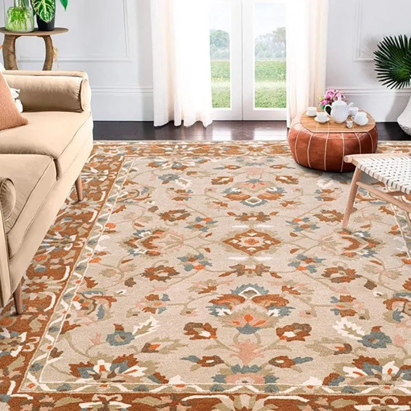 Shenlong Hand Tufted Ethnic Wool & Nylon Carpet - Beige media 4
