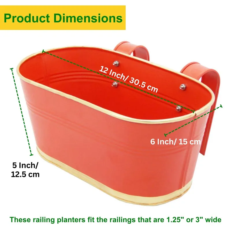 Norva Hanging Planter (Red) - Set Of Six media 3