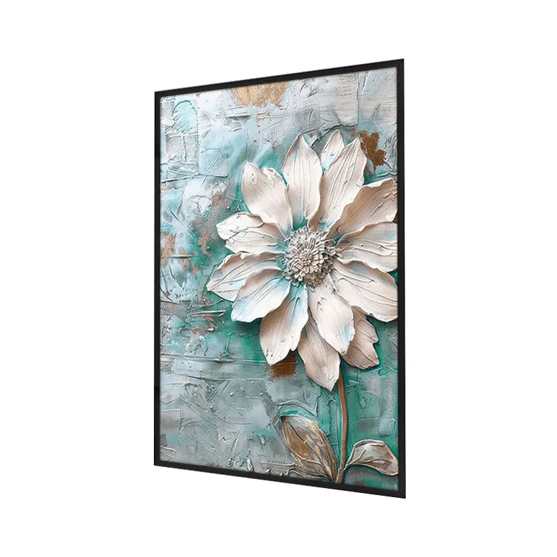 Frosted Elegance Floral Poly Canvas Wall Painting With Frame media 3