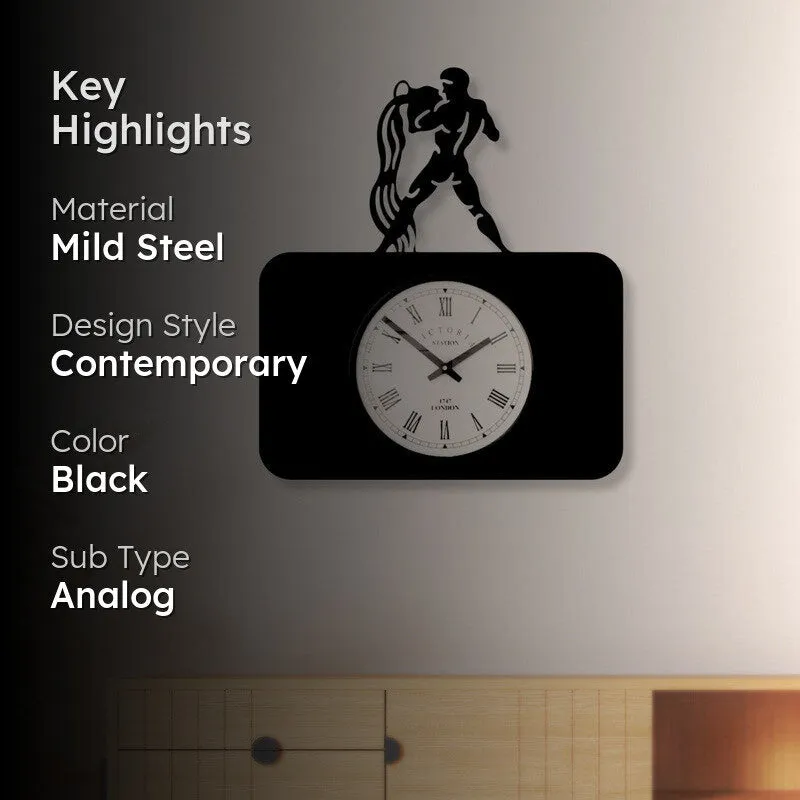 Aquarius Steel Analog Wall Clock - Black media 2