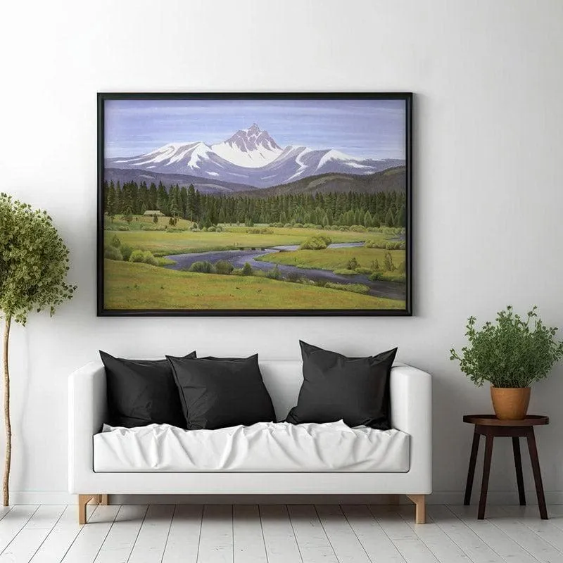 In The Cascade Mountains Canvas Wall Painting - Black Frame media 3