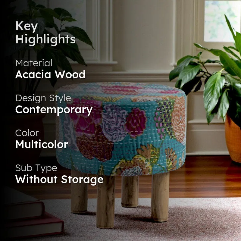 Yrixon Acacia Wooden Ottomans - Multicolor media 2