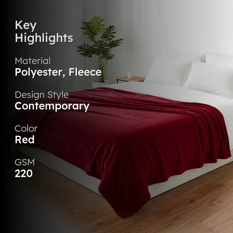 Soft Elite Blanket(Red) - 220 GSM media 2