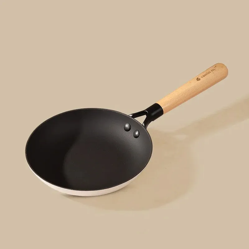 Cumin Co Enamel Cast Iron Frying Pan (White) - 1000 mL media 4