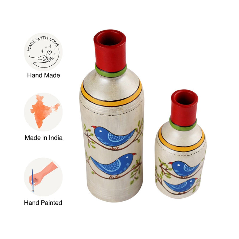Mashiko Handpainted Terracotta Vase - Set Of Two media 4