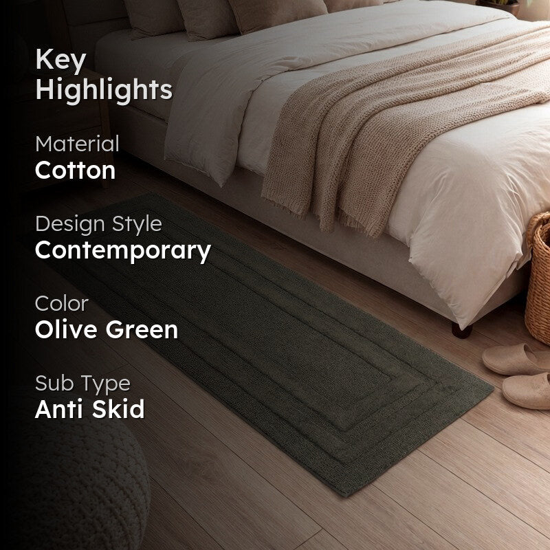 PureStep Cotton Runner Rug -  Olive Green media 2