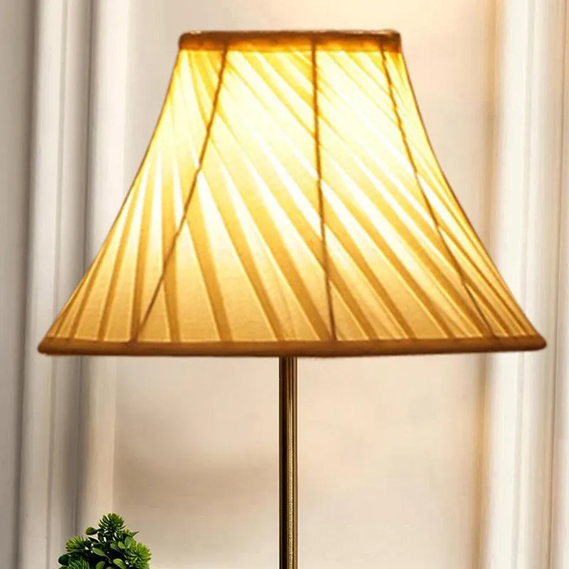 Timeless Torch Cotton & Metal Table Lamp - Ivory,Gold media 3