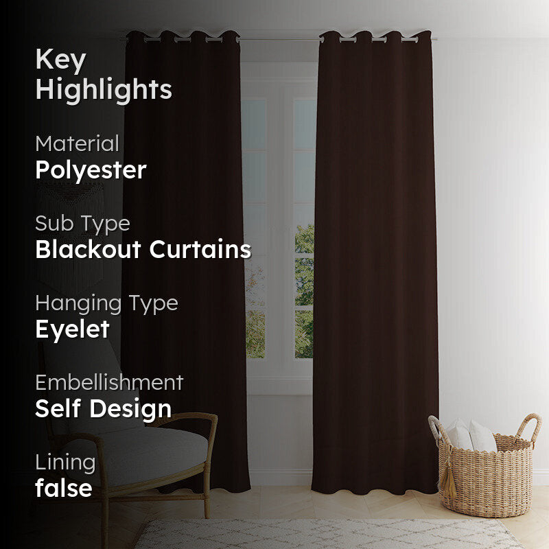 Nisha Blackout Curtain (Brown) - Set Of Two media 2