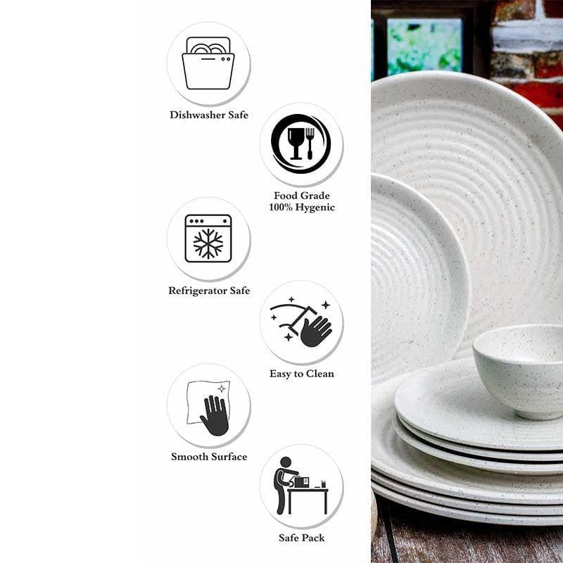 Earthy Attic Dinner Set (White) - 16 Piece Set media 6