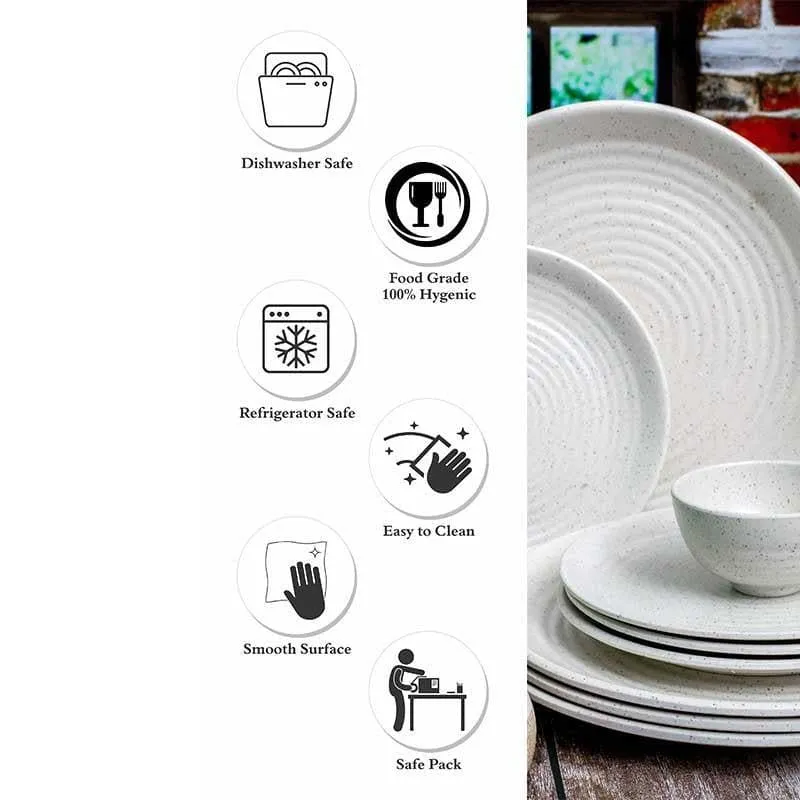 Earthy Attic Dinner Set (White) - 16 Piece Set media 6