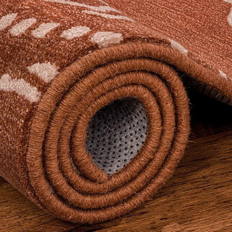 Seashell Hand Tufted Swirl Kids Wool & Nylon Carpet - Rust Orange media 7
