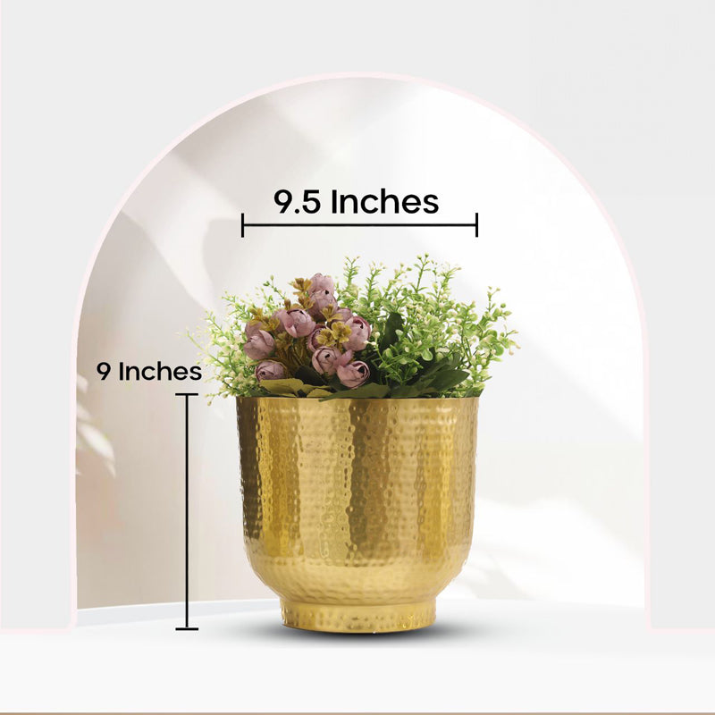 Edo Hammered Golden Planter - Gold media 7