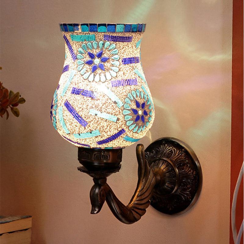 Tara Retro Mosaic Glass & Metal Wall Lamp