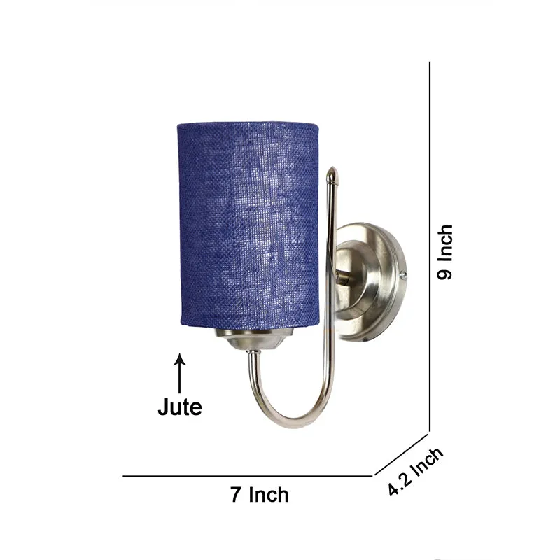 Altura Cylindrical Fabric & Metal Wall Lamp - Blue media 4