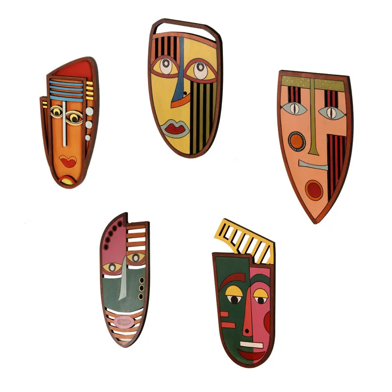 Kalpita Mask Wooden Wall Accent - Set of Five media 4