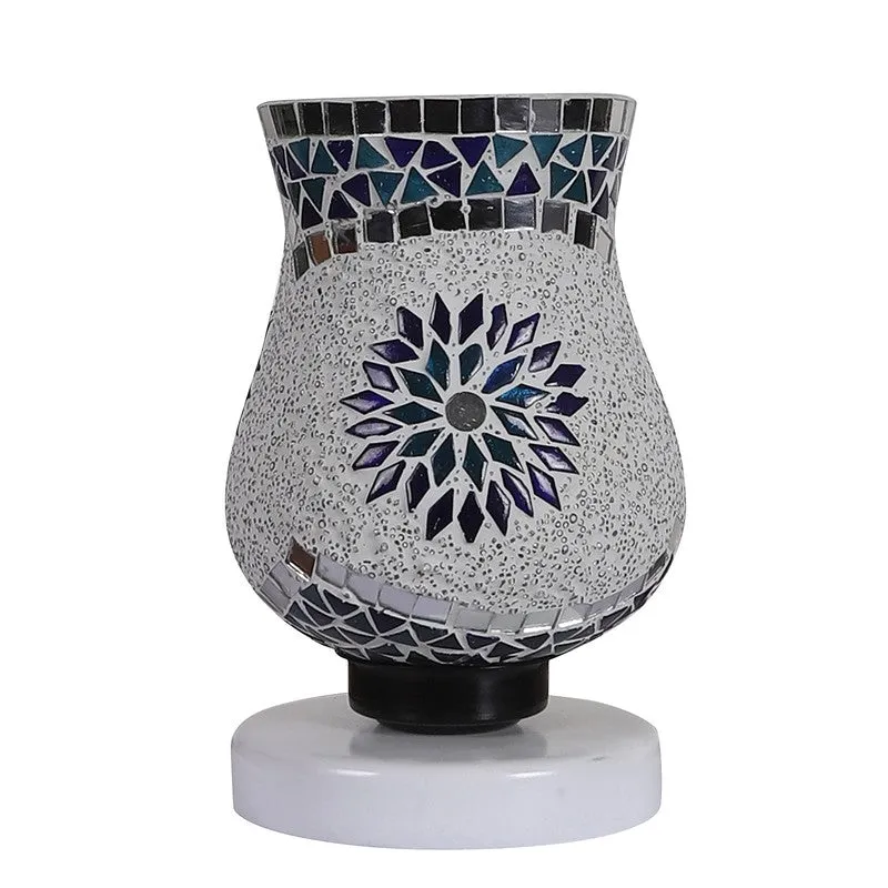 Skylune Mosaic Glass Table Lamp With Wooden Base - Multicolor media 5