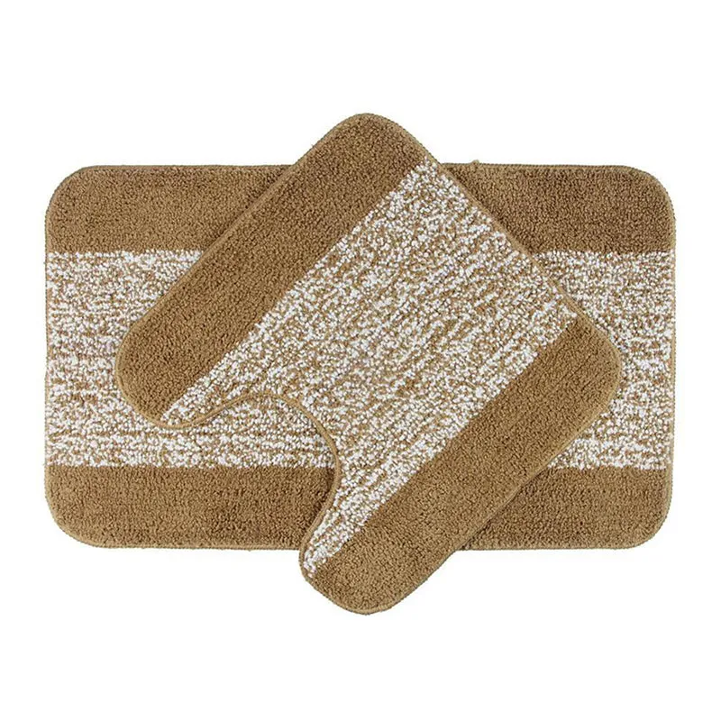 Marvis Anti Skid Bath Mat & Contour Mat (Beige) - Eight Piece Set media 4