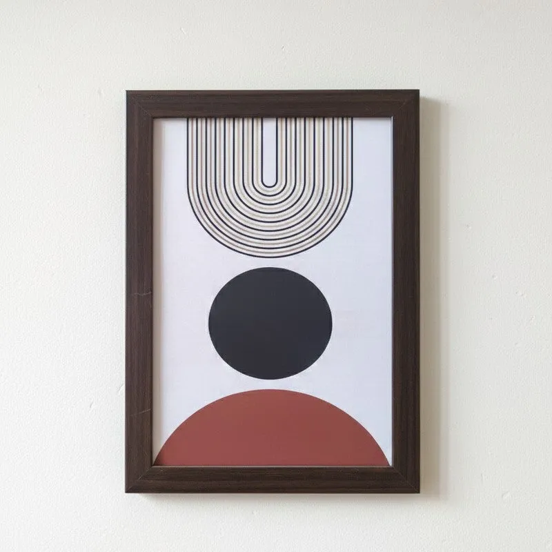 Sunburst & Shape Wall Painting With Frame - Set Of Three media 5