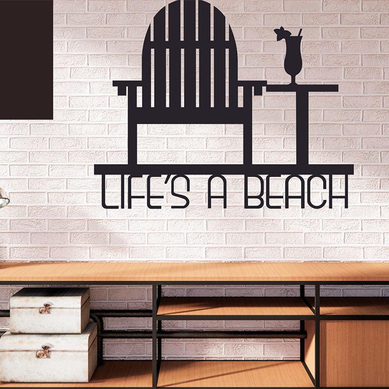 Life Is A Beach Black Iron Wall Accent