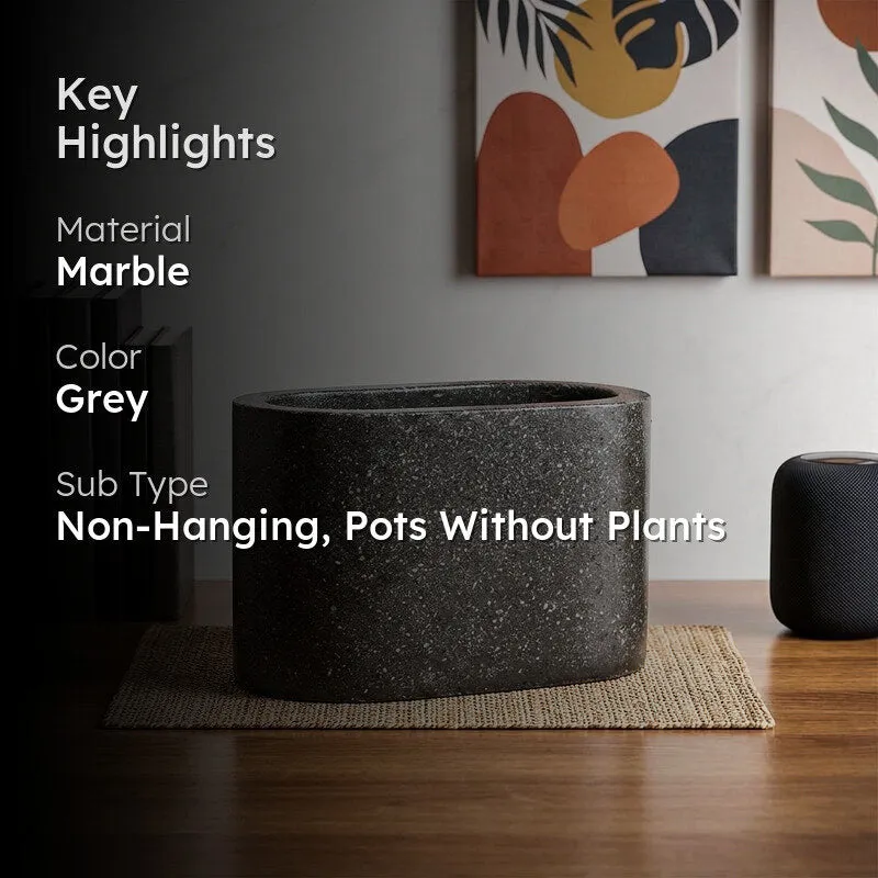 Grey Terrazzo Hand Crafted Marble Planter media 2