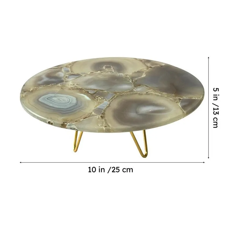 Myrla Handcrafted Agate Cake Stand - Turquoise media 6