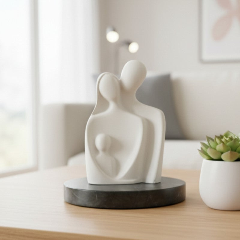 Abstract Family Resin Showpiece - White